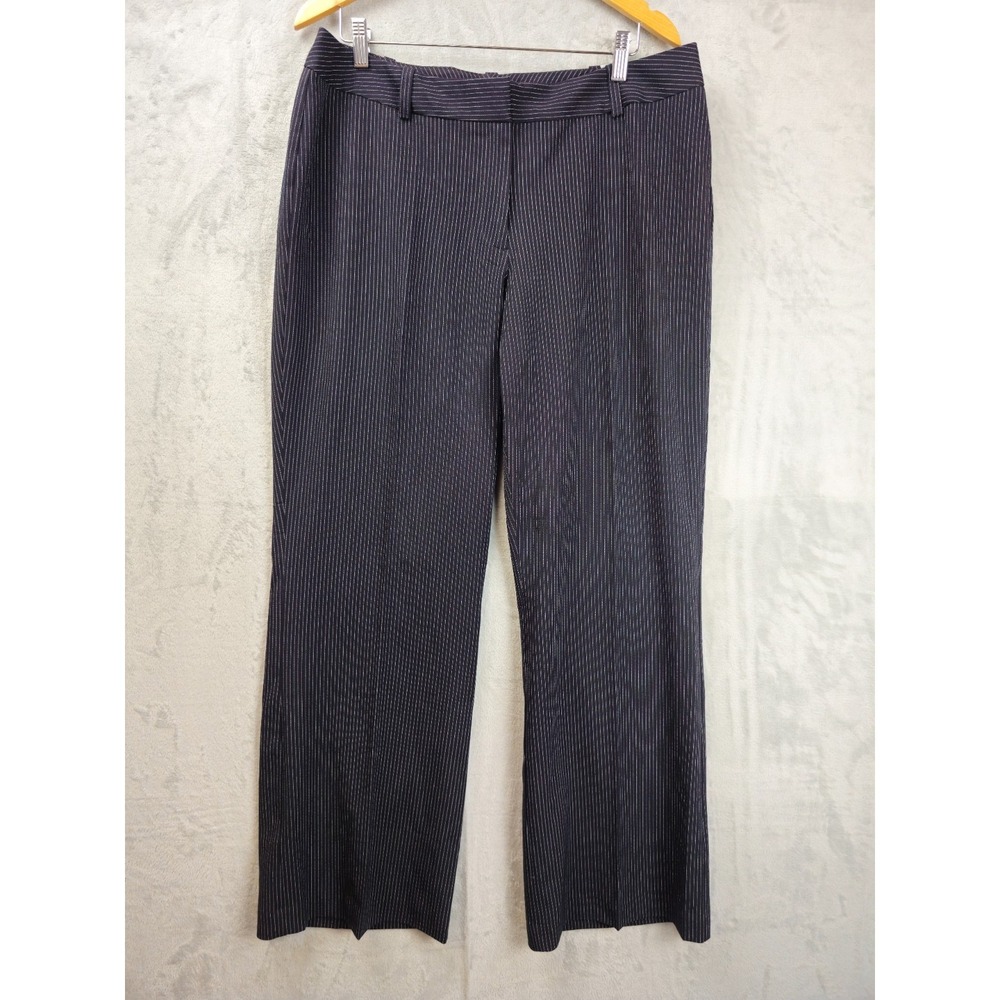 Worthington Curvy Fit Trouser Wide Leg Pants Sz 16 Dress Slacks Black White NEW